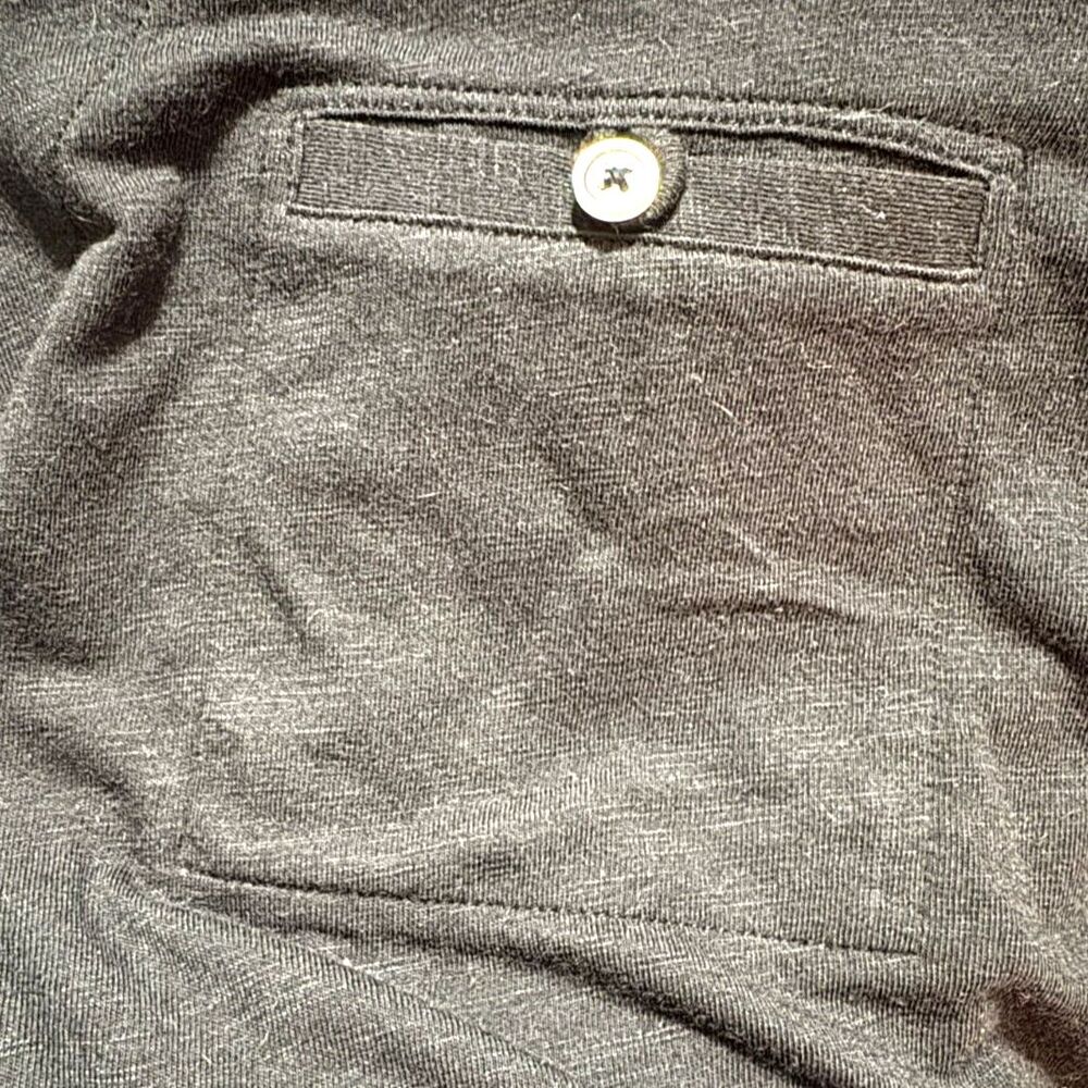NWT Lilla P Black Cotton Modal Casual Collared V-Neck Long Sleeve Top Size Large - Picture 4 of 7